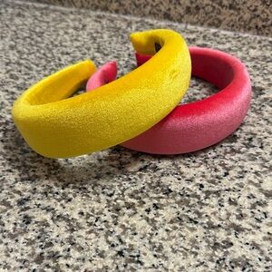 Big Size! Comfortable Vibrant Yellow and Pink adult Headbands(Velour material) 2